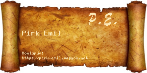 Pirk Emil névjegykártya